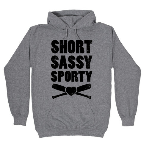 Short Sassy Sporty (Baseball) (Baseball Tee) Hooded Sweatshirt