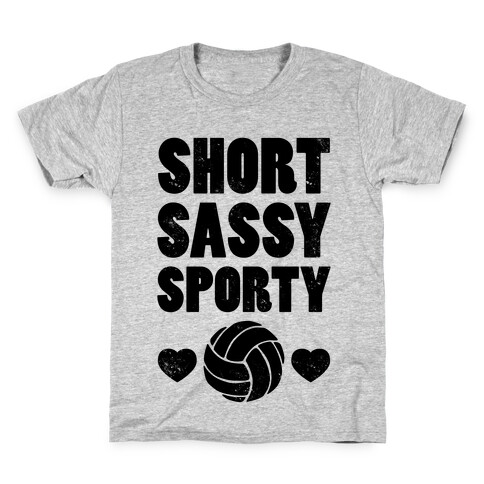 Short Sassy Sporty (Volleyball) (Baseball Tee) Kids T-Shirt