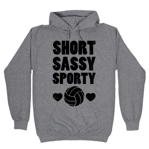 Short Sassy Sporty (Volleyball) (Baseball Tee) Hooded Sweatshirt