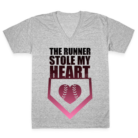 The Runner Stole My Heart (Baseball Tee) V-Neck Tee Shirt