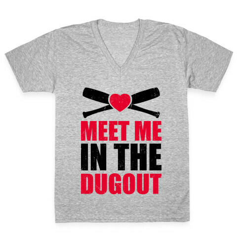 Meet Me In The Dugout (Baseball Tee) V-Neck Tee Shirt