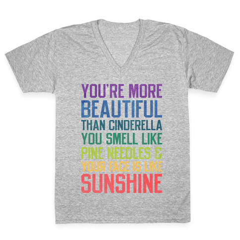 You're More Beautiful Bridesmaids Quote (Tee) V-Neck Tee Shirt