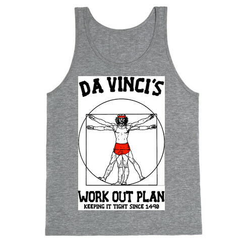 Da Vinci's Work Out Plan (red) Tank Top