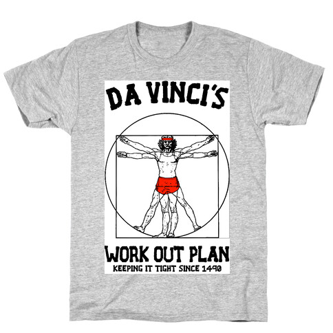 Da Vinci's Work Out Plan (red) T-Shirt