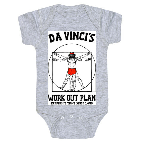 Da Vinci's Work Out Plan (red) Baby One-Piece