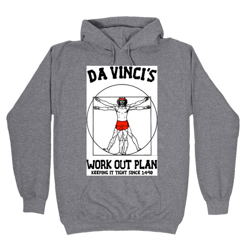 Da Vinci's Work Out Plan (red) Hooded Sweatshirt