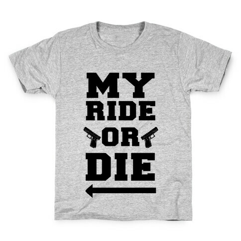 My Ride or Die (Neon Blue) Kids T-Shirt