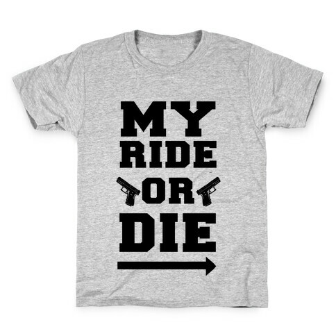 My Ride or Die (Neon Green) Kids T-Shirt