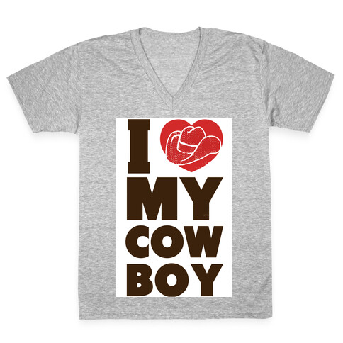 I Love My Cowboy V-Neck Tee Shirt