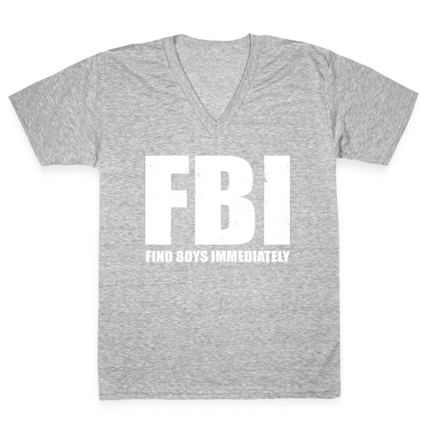 FBI (Find Boys Immediately) (Dark Tank) V-Neck Tee Shirt