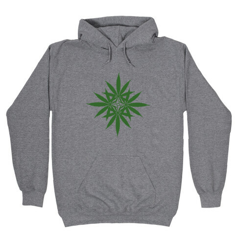 Leaf Pattern Hooded Sweatshirt