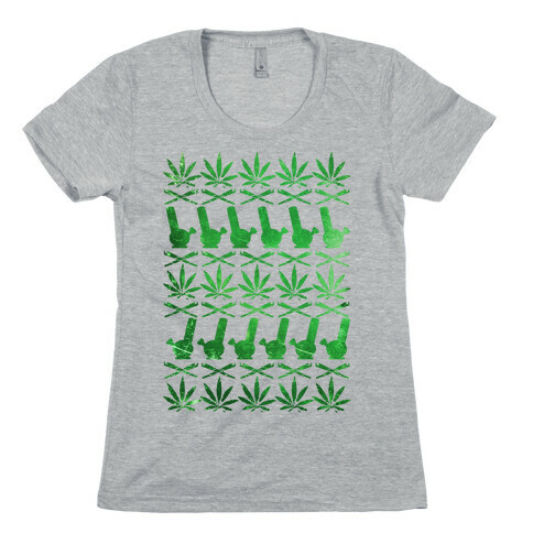 Weed Pattern  Womens T-Shirt
