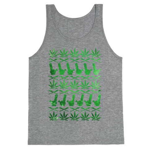 Weed Pattern  Tank Top