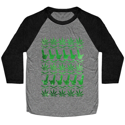 Weed Pattern  Baseball Tee