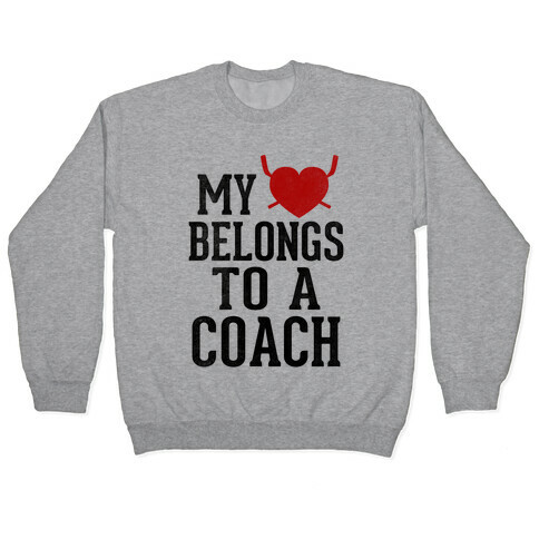 My Heart Belongs To A Hockey Coach (Baseball Tee) Pullover