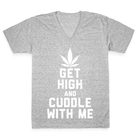 Get High and Cuddle (Dark Tank) V-Neck Tee Shirt