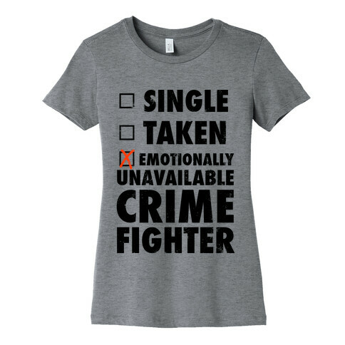 Emotionally Unavailable Crime Fighter (Baseball Tee) Womens T-Shirt