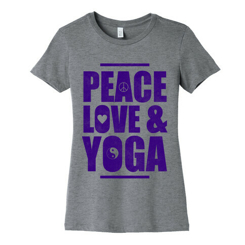 Peace Love & Yoga Womens T-Shirt