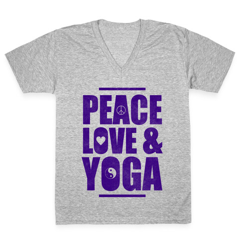 Peace Love & Yoga V-Neck Tee Shirt
