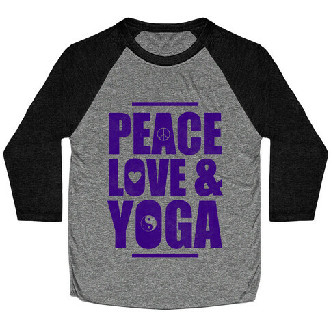 Peace Love & Yoga Baseball Tee