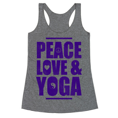 Peace Love & Yoga Racerback Tank Top