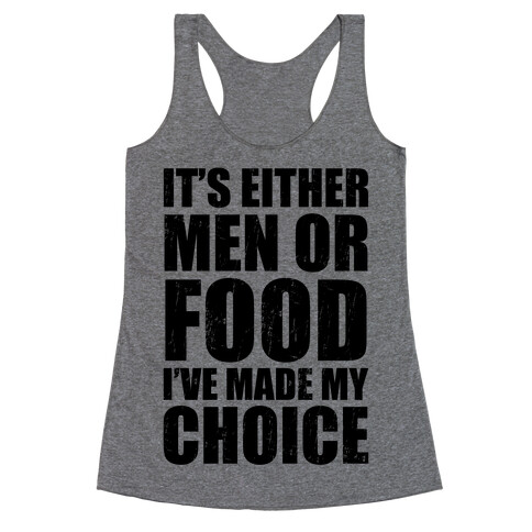 Men Or Food (Tank) Racerback Tank Top