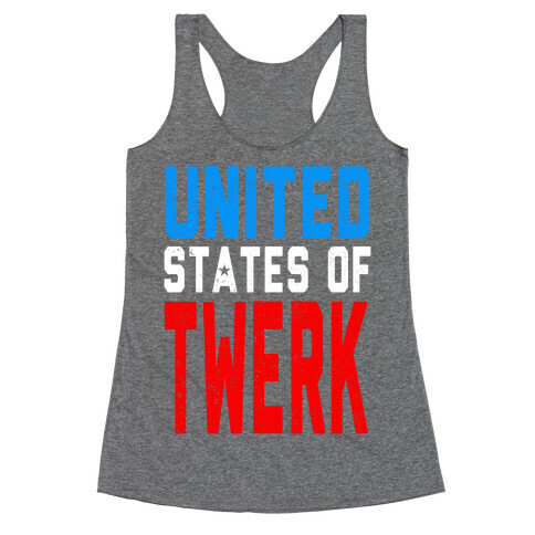 United States of TWERK (Juniors) Racerback Tank Top