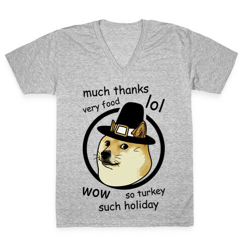 Doge Thanksgiving V-Neck Tee Shirt