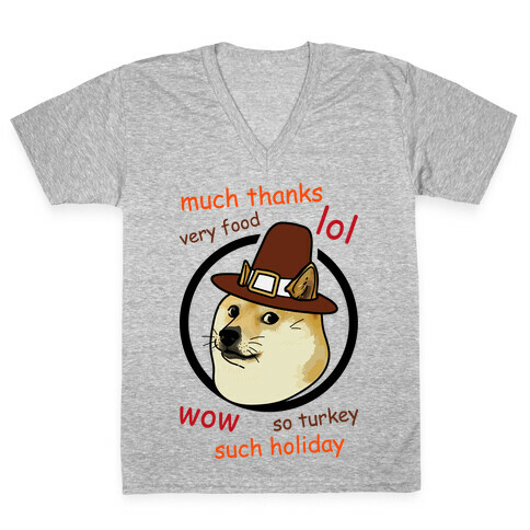 Doge Thanksgiving V-Neck Tee Shirt