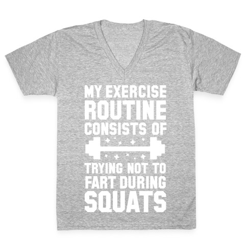My Exercise Routine Consists Of Trying Not To Fart During Squats  V-Neck Tee Shirt