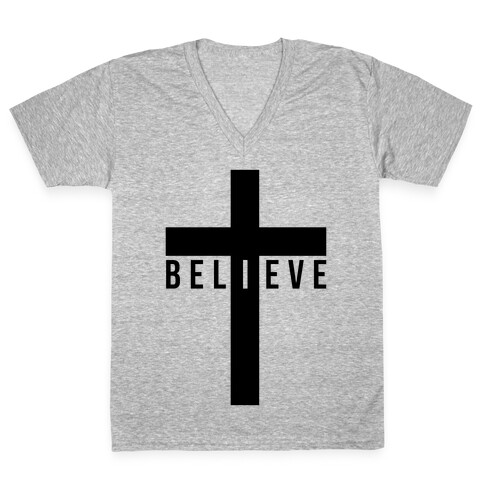I Believe (Cross) V-Neck Tee Shirt