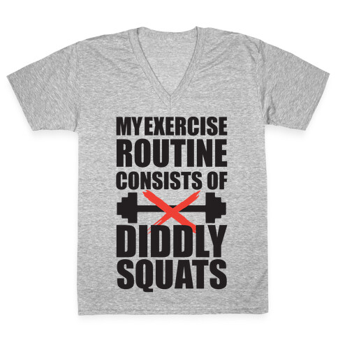 My Exercise Routine Consists Of Diddly Squats V-Neck Tee Shirt