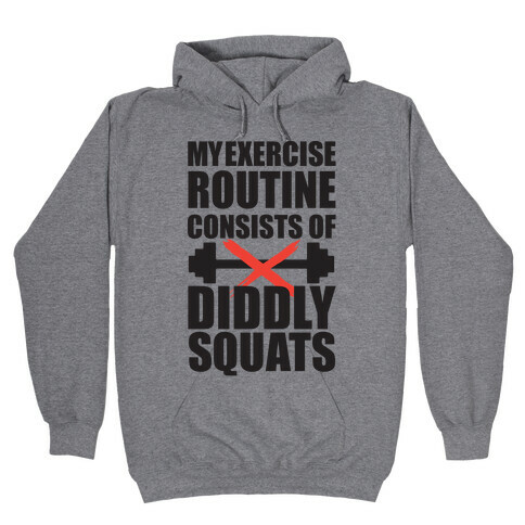 My Exercise Routine Consists Of Diddly Squats Hooded Sweatshirt