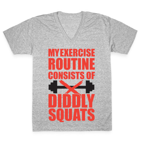 My Exercise Routine Consists Of Diddly Squats V-Neck Tee Shirt