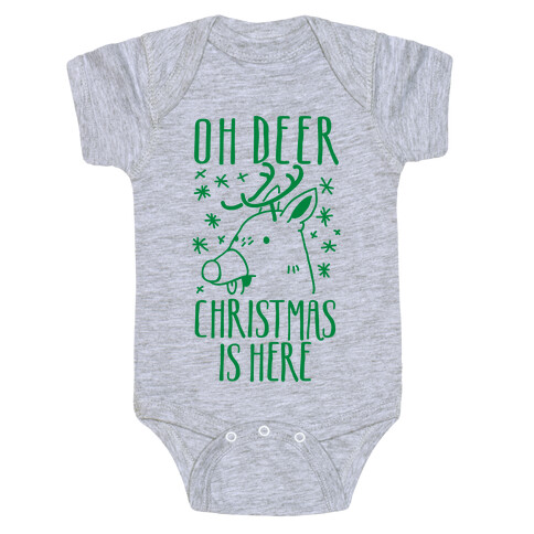Oh Deer Christmas is Here  Baby One-Piece
