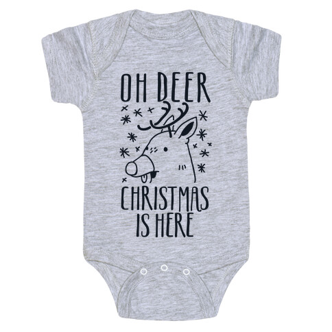 Oh Deer Christmas is Here  Baby One-Piece