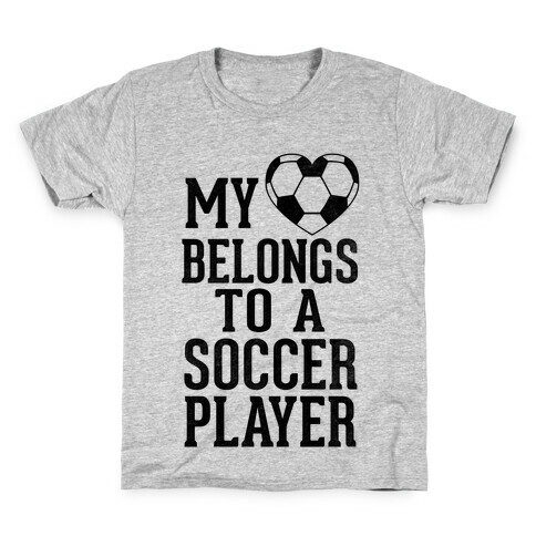 My Heart Belongs to A Soccer Player (Baseball Tee) Kids T-Shirt