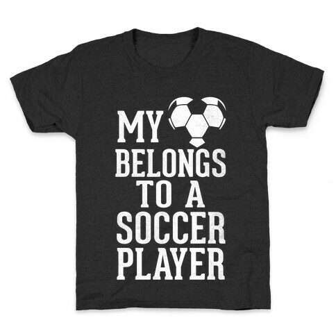 My Heart Belongs To A Soccer Player (Dark Tank) Kids T-Shirt