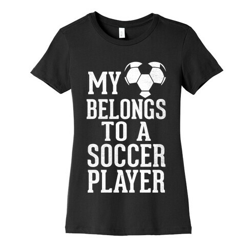 My Heart Belongs To A Soccer Player (Dark Tank) Womens T-Shirt