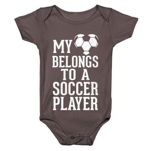 My Heart Belongs To A Soccer Player (Dark Tank) Baby One-Piece