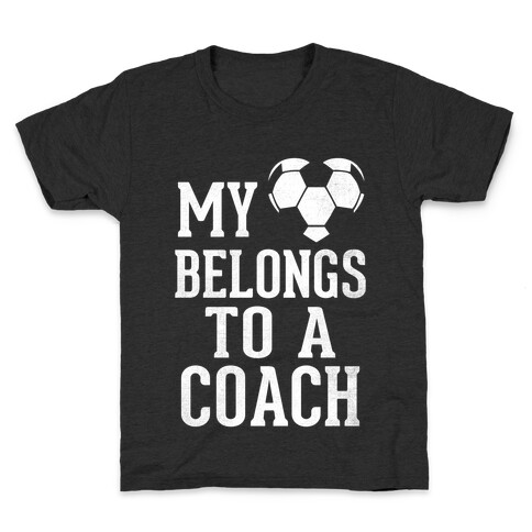 My Heart Belongs To A Soccer Coach (Dark Tank) Kids T-Shirt