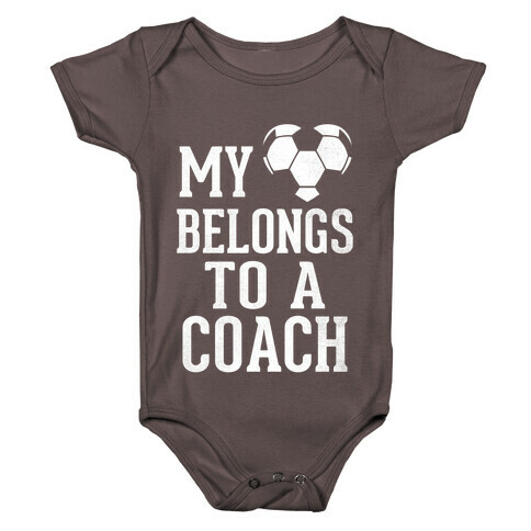 My Heart Belongs To A Soccer Coach (Dark Tank) Baby One-Piece