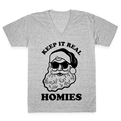 Keep It Real - Santa V-Neck Tee Shirt