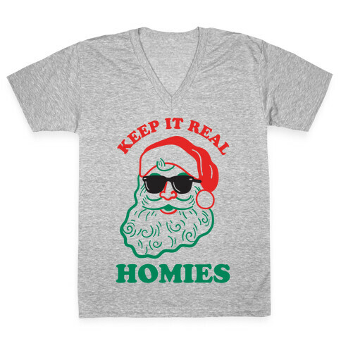 Keep It Real - Santa V-Neck Tee Shirt