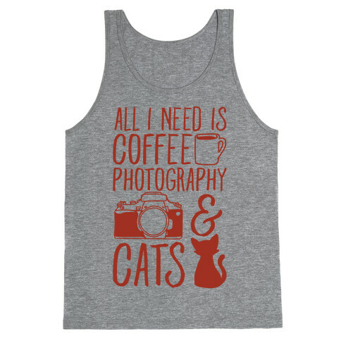 All I Need is Coffee Photography & Cats Tank Top