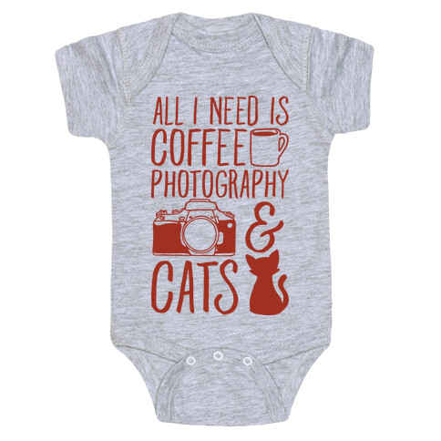 All I Need is Coffee Photography & Cats Baby One-Piece