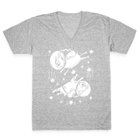 Dogs In Space V-Neck Tee Shirt