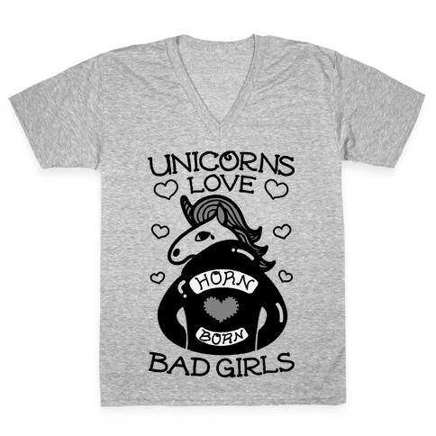 Unicorns Love Bad Girls V-Neck Tee Shirt