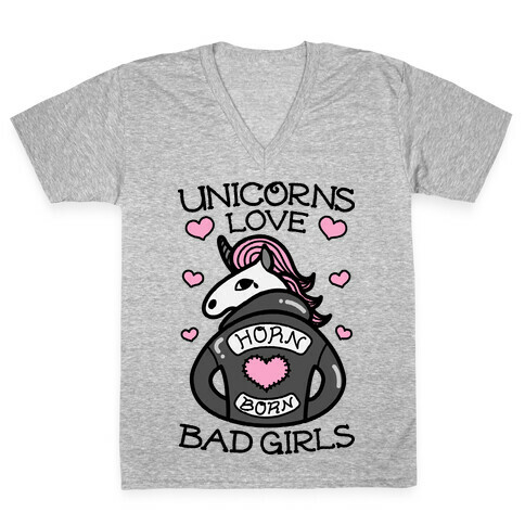 Unicorns Love Bad Girls V-Neck Tee Shirt