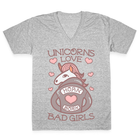 Unicorns Love Bad Girls V-Neck Tee Shirt